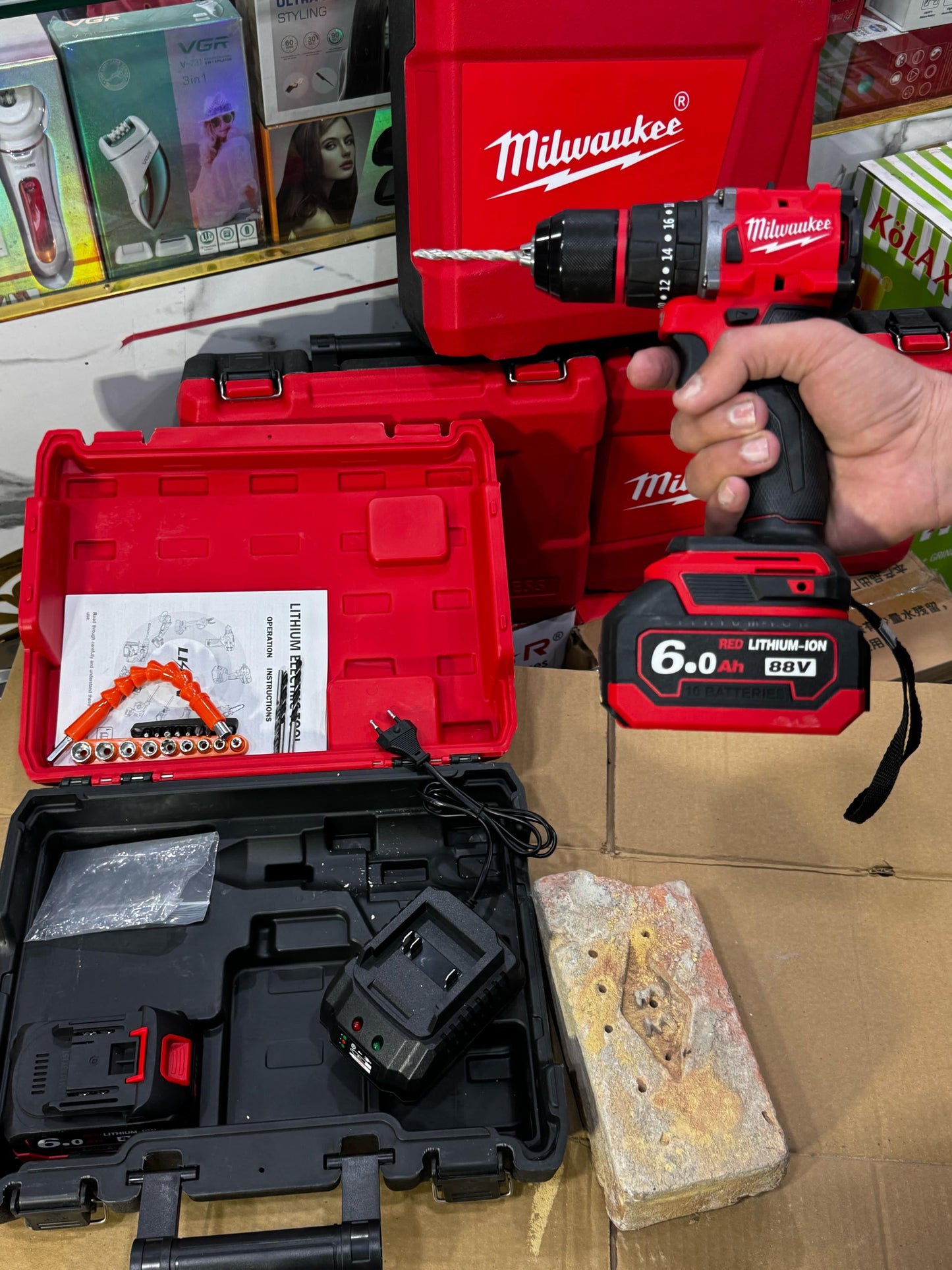 Lott imported Milwaukee Drill machine tools. 88V Double Battry High Quality