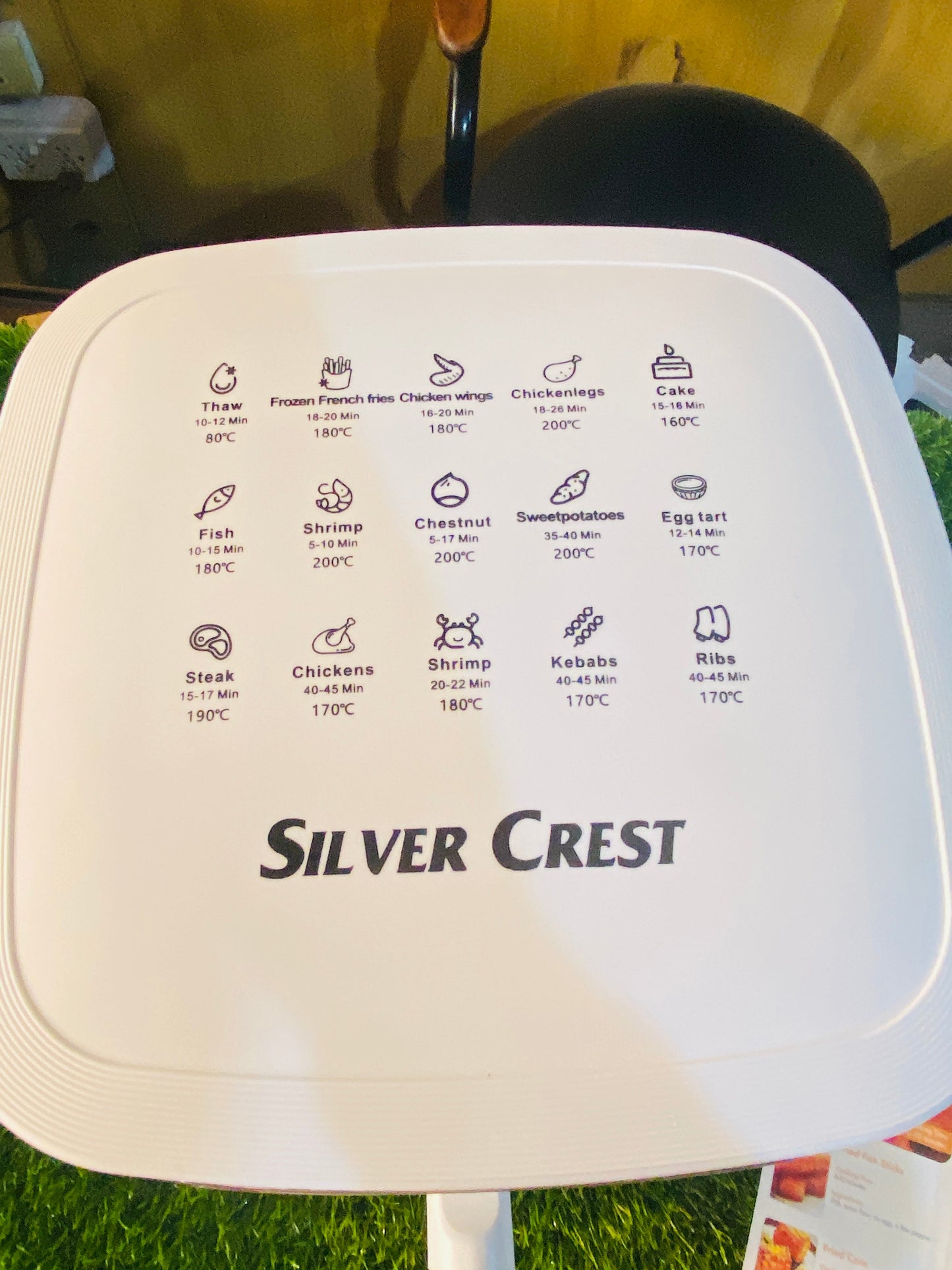 Air Fryer, Silver Crest German Technology, Large capacity 10 L, Color Touch Display