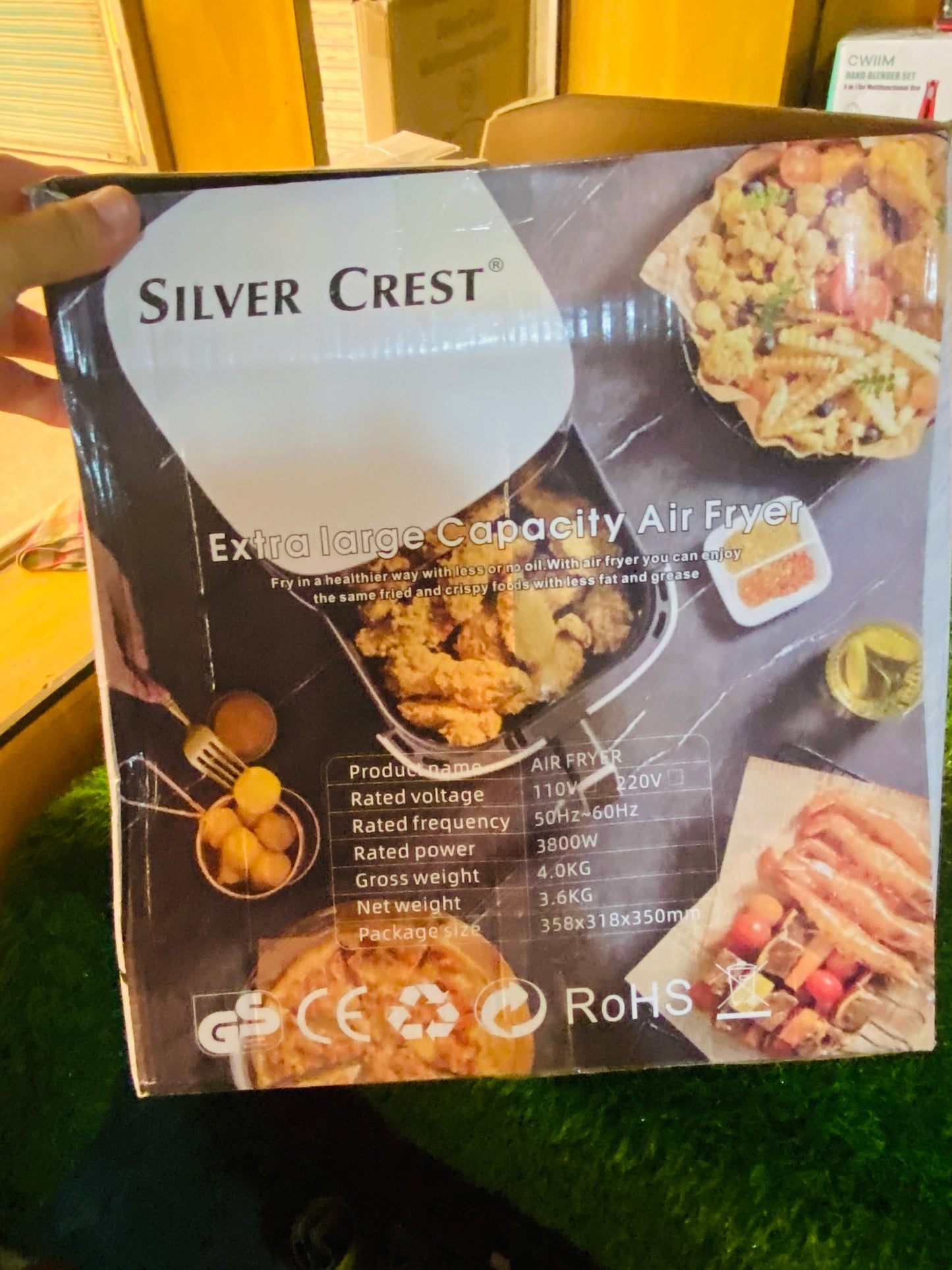 Air Fryer, Silver Crest German Technology, Large capacity 10 L, Color Touch Display