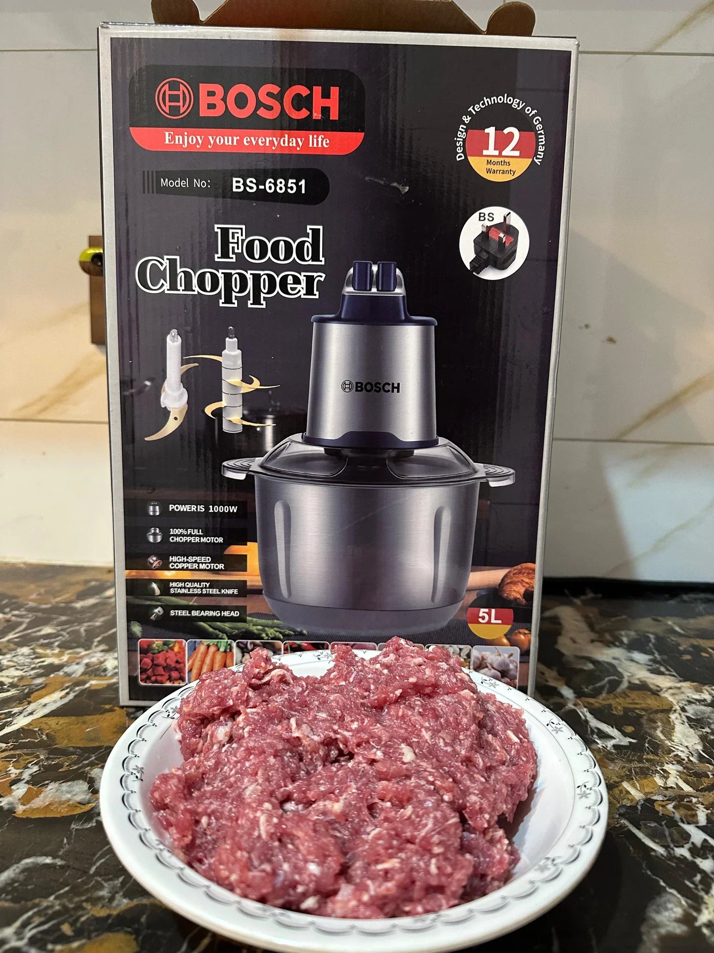 Lot Imported 5L BOSCH brand Meat and Vegetable Chopper LOT IMPORTED 5L BOSCH BRAND MEAT AND VEGETABLE CHOPPER