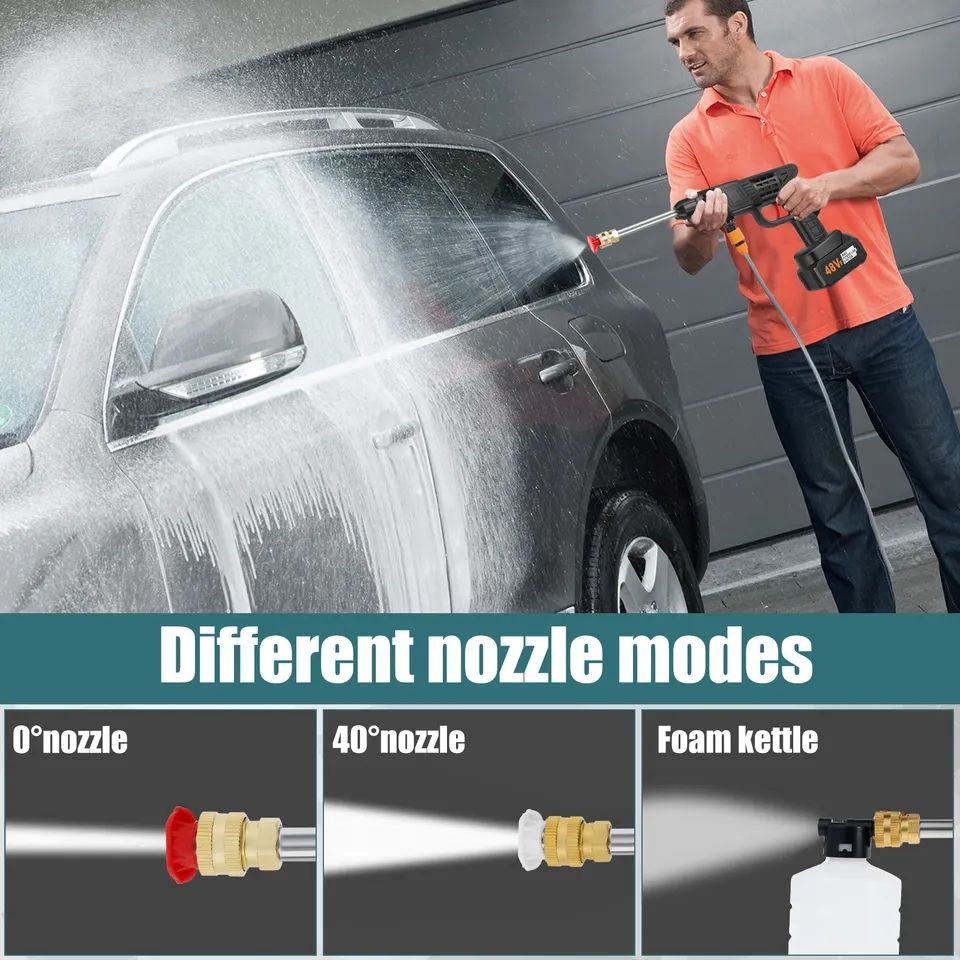 20000mAh Cordless High Pressure Car Wash Gun 50Bar Multifunctional Washing Machine Foamer for Car Cleaning Garden Watering