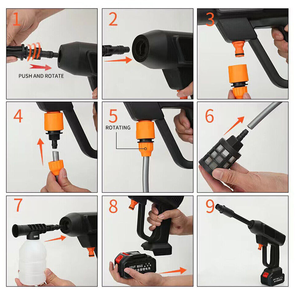 DONKIN Cordless Rechargeable High Pressure Washer (64V)