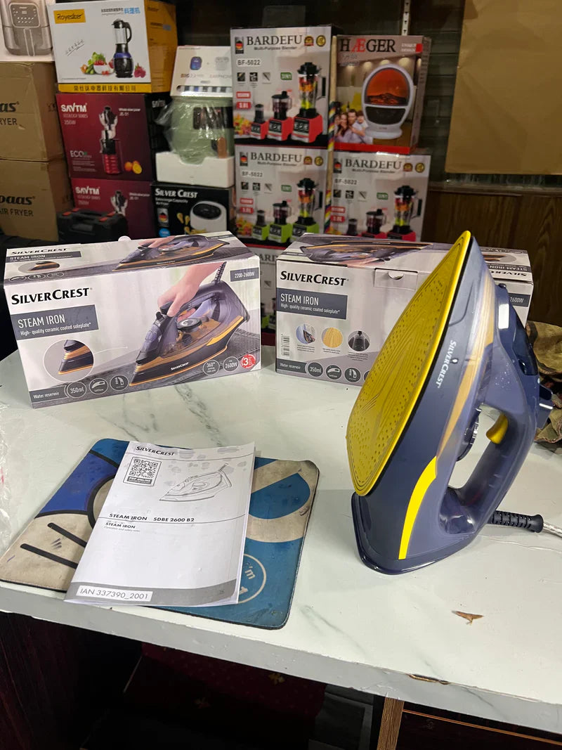 lott imported orginal silver crest steam iron . high quality 2200 watt