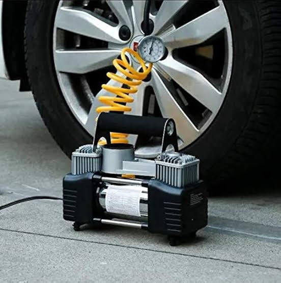 High Quality 2 in 1 Car Bike Tire inflyater + pancher kit .Tire Air compressor. Air pump