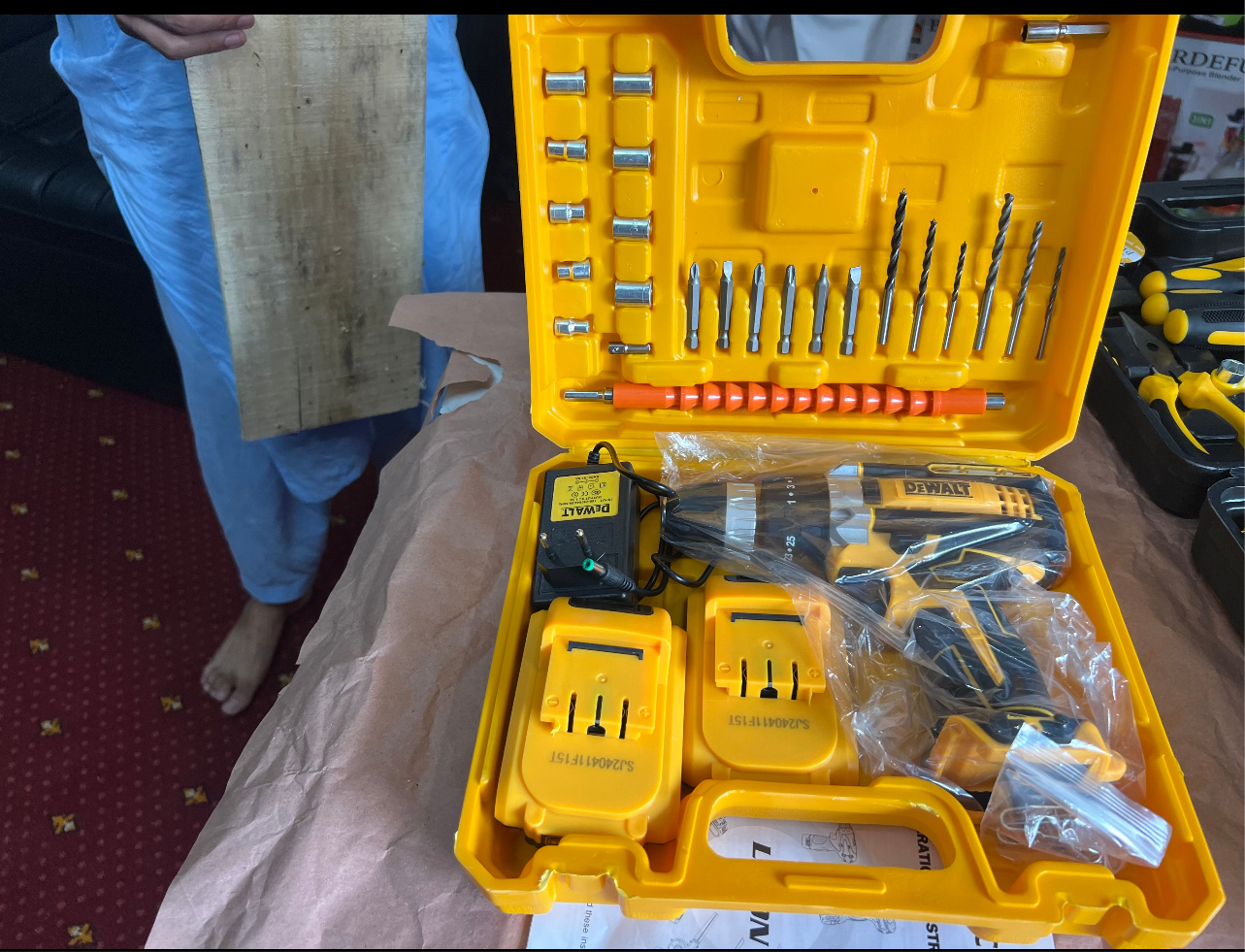 DeWalt Lott imported 24 V Rechargeable Drill machine .Tools Box  Screwdriver 2 lithium battery