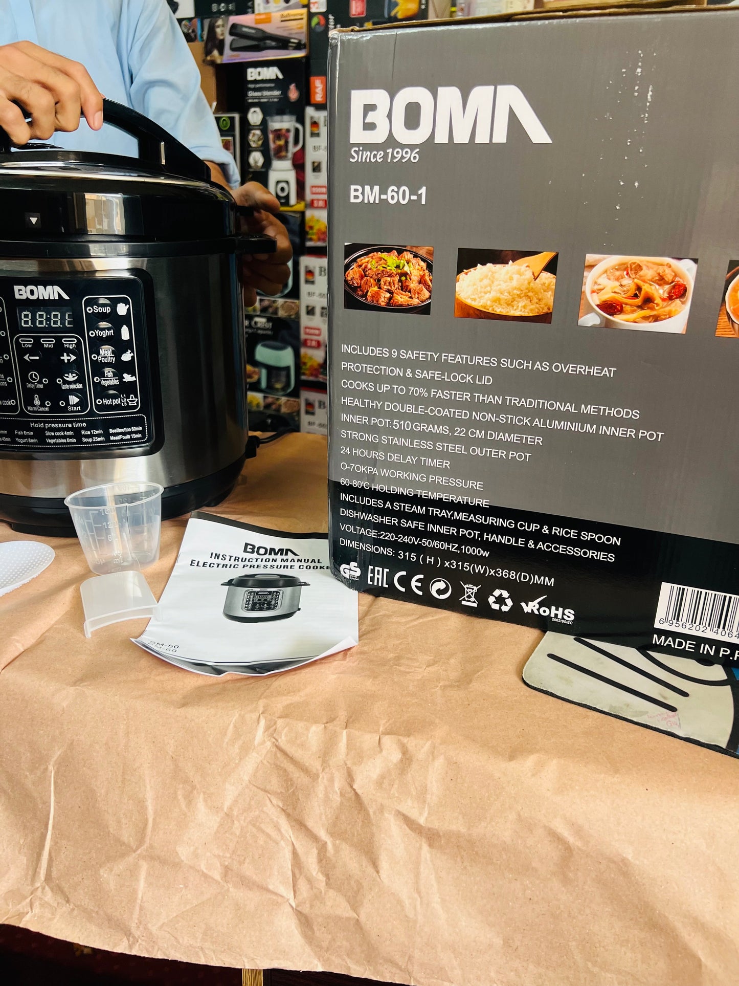 Boma 6 Liter Electric Pressure cooker . Multiple Function.