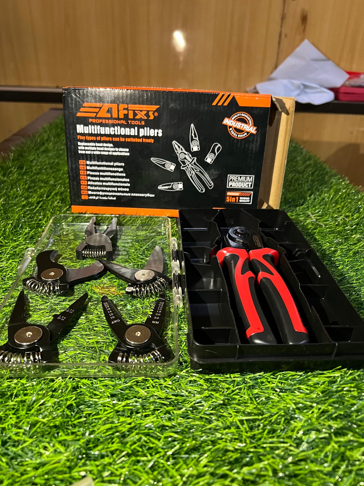 5 In 1 Multifunctional Plier Tool Set, Interchangeable Plier, Wire Cutter, Stripper, Crimping Pliers