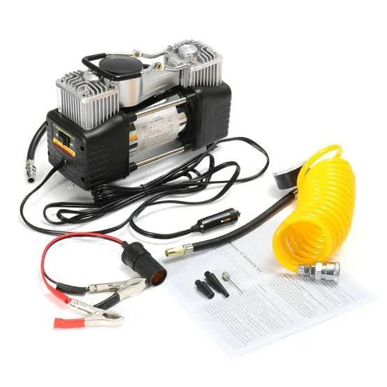 High Quality 2 in 1 Car Bike Tire inflyater + pancher kit .Tire Air compressor. Air pump