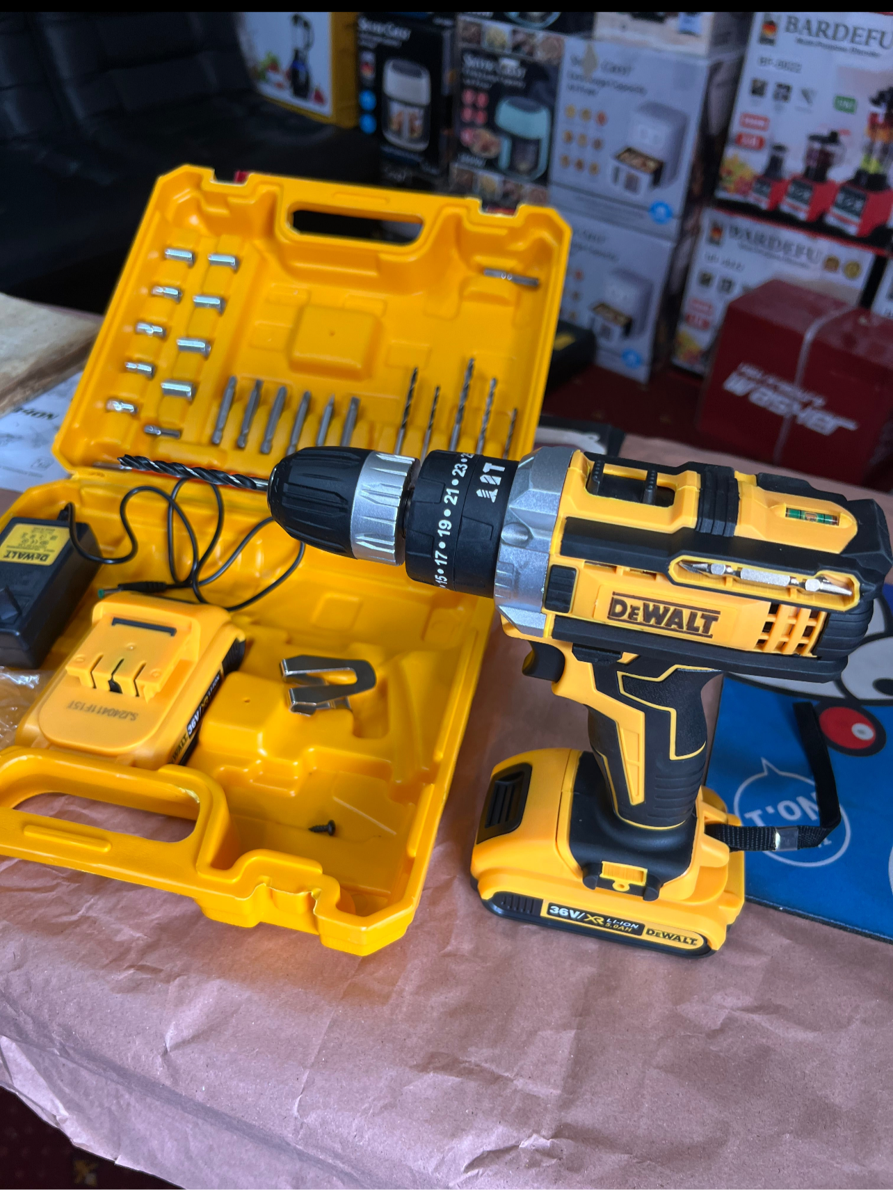 DeWalt Lott imported 24 V Rechargeable Drill machine .Tools Box  Screwdriver 2 lithium battery