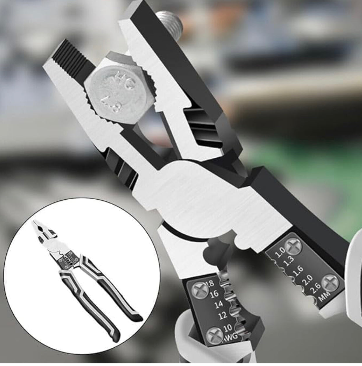 7 In 1 Multipurpose Lineman Plier With Gripping, Wrench, Cutter, Crimping & Wire Stripper Fuction