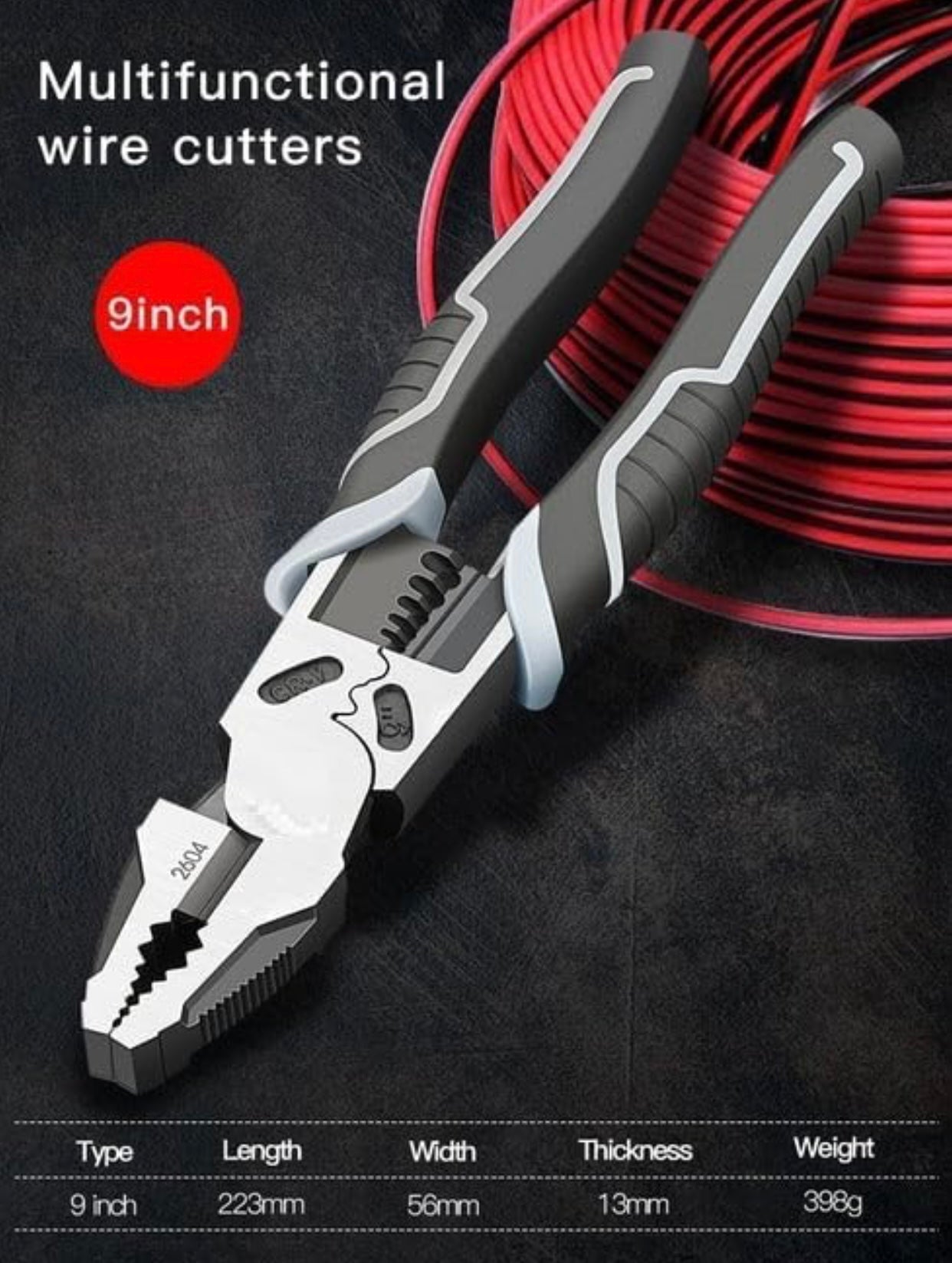 7 In 1 Multipurpose Lineman Plier With Gripping, Wrench, Cutter, Crimping & Wire Stripper Fuction