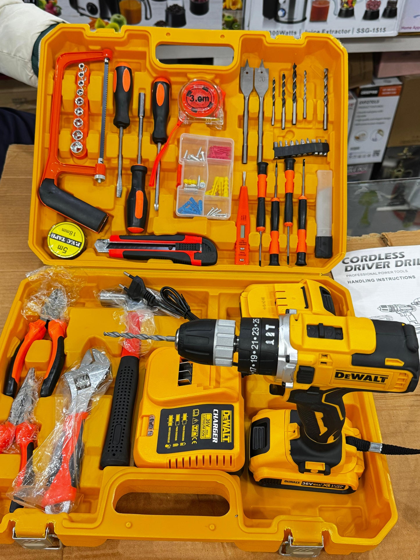 117 Pcs 36V Commercial Drill Tool Box