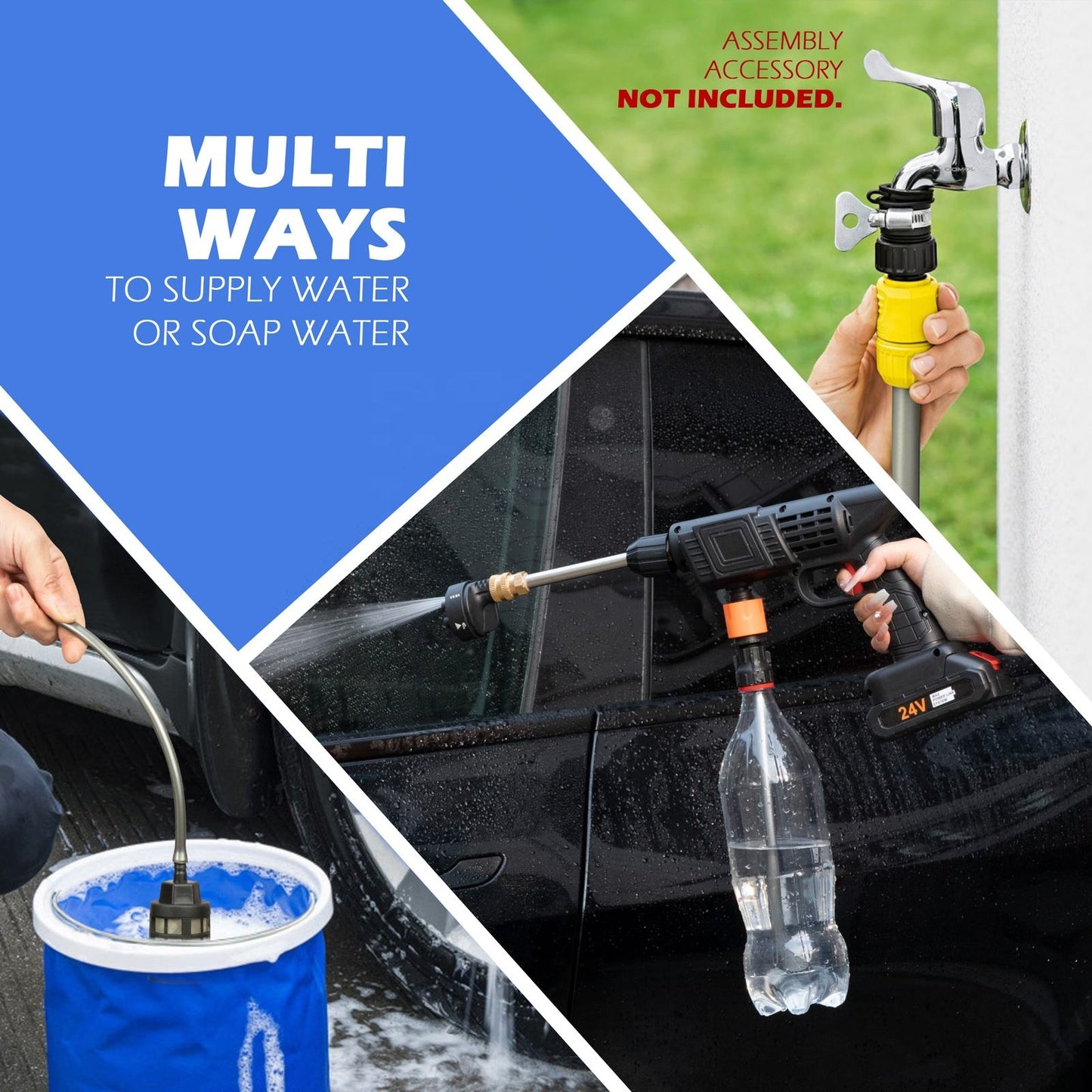 20000mAh Cordless High Pressure Car Wash Gun 50Bar Multifunctional Washing Machine Foamer for Car Cleaning Garden Watering